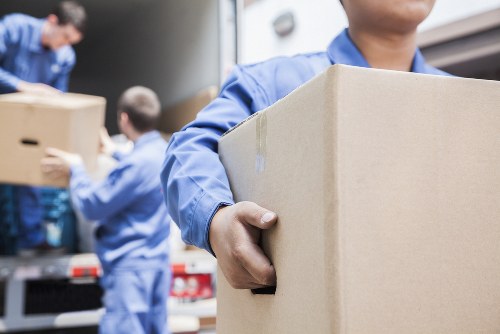 Commercial moving team preparing office relocation in Vauxhall