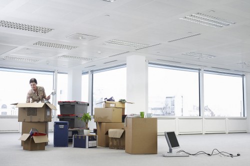 Household items packed for a moving truck in Vauxhall